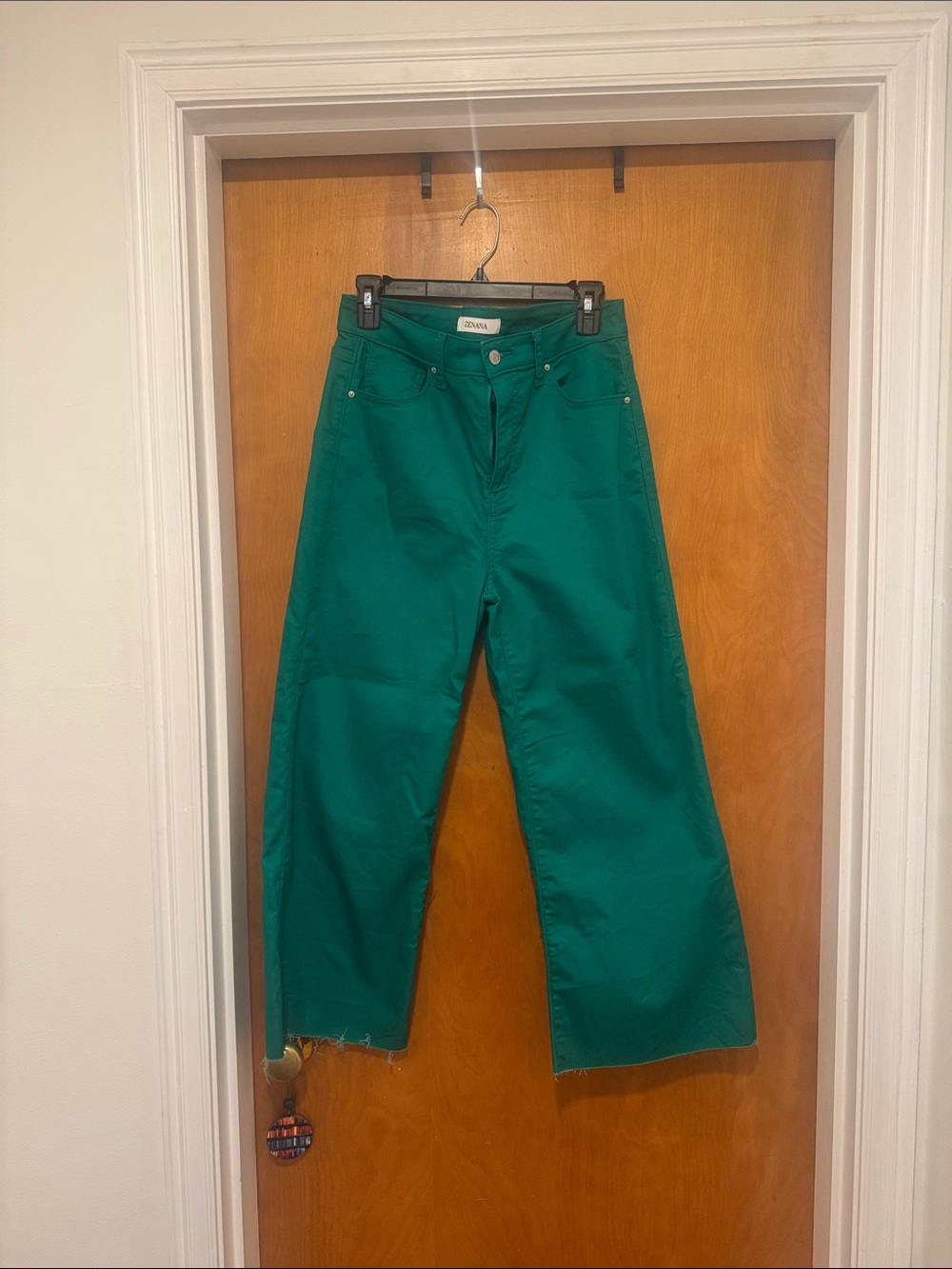 Wide-Leg Green High-Rise Jeans